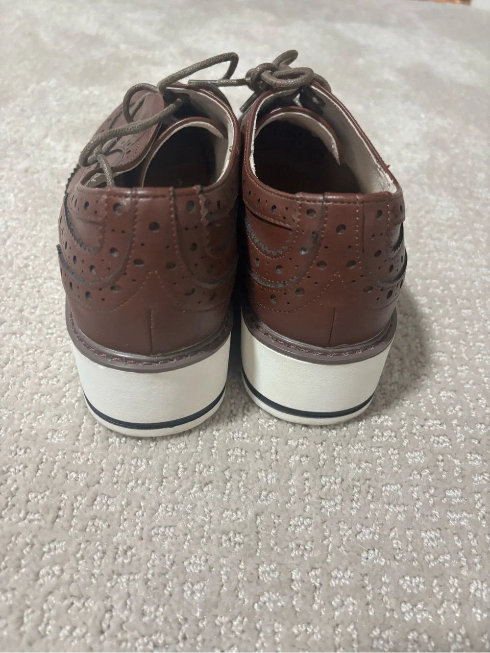 Bruno Marc Wingtip Lace-Up Platform Loafers